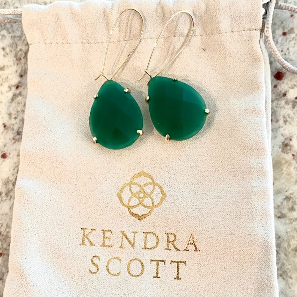 Kendra Scott Green Gold Allison Earrings